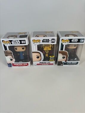 Funko Pop Star Wars Lot Princess Leia 80 295 Gold Jyn Erso 138 Exclusive